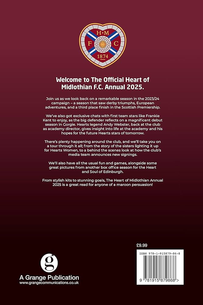 Official Hearts FC Annual 2025 : Grange: Amazon.co.uk: Books